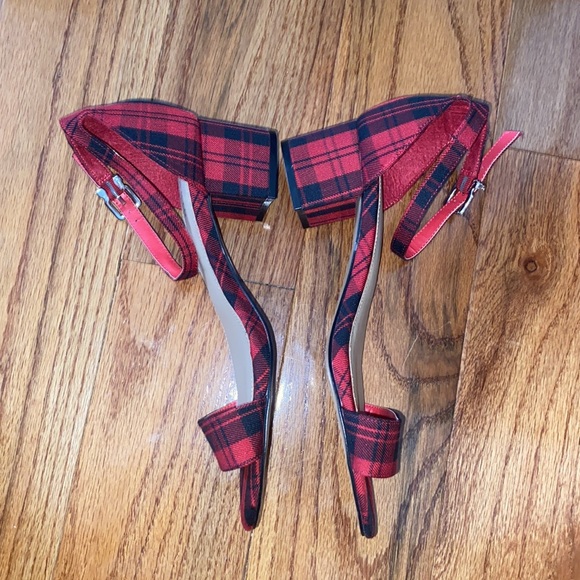 TORRID RED PLAID ANKLE STRAP BLOCK HEEL SIZE 11.5 - Picture 5 of 9